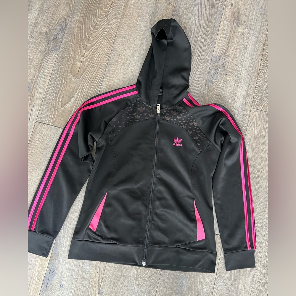 Adidas Black and pink with hoodie for girl